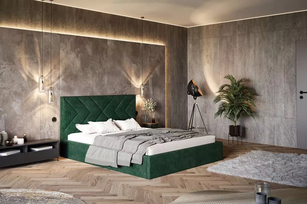 Gulta Gold 1 standard ar stelāžu Guļamvietas platums: 140 cm, Guļamvietas garums: 200 cm, stelāžas tips: koka, · Zaļš · 
