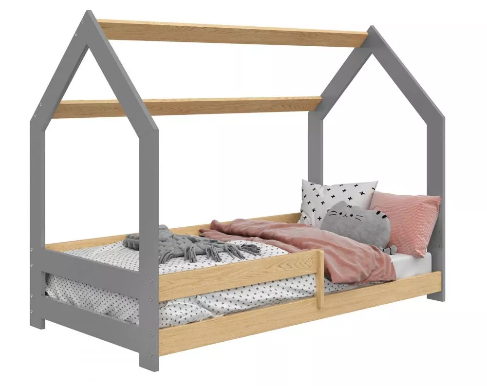 Bērnu gulta Domek D5 ar stelāžu Guļamvietas platums: 80 cm, Guļamvietas garums: 160 cm, · 87 × 164 × 124 cm