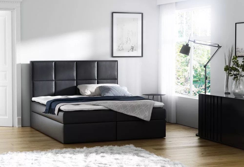 Gulta Galaxy standard ar stelāžu Guļamvietas platums: 180 cm, Guļamvietas garums: 200 cm, · Melns · 180 × 213 × 120 cm