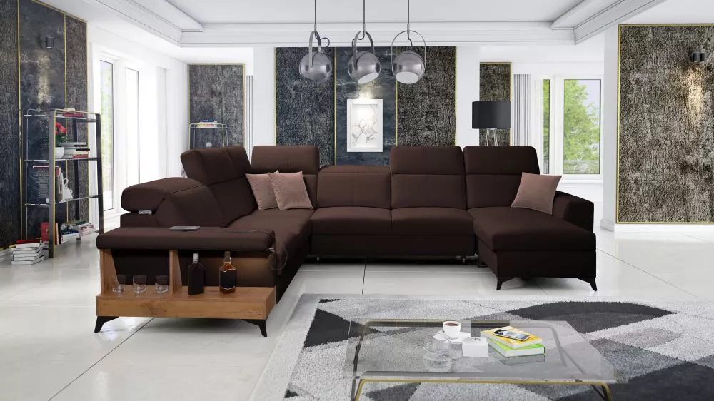 Dīvāns Belutti 8 Lancelot Standard · Tumši brūns · 288 × 362 × 84 cm