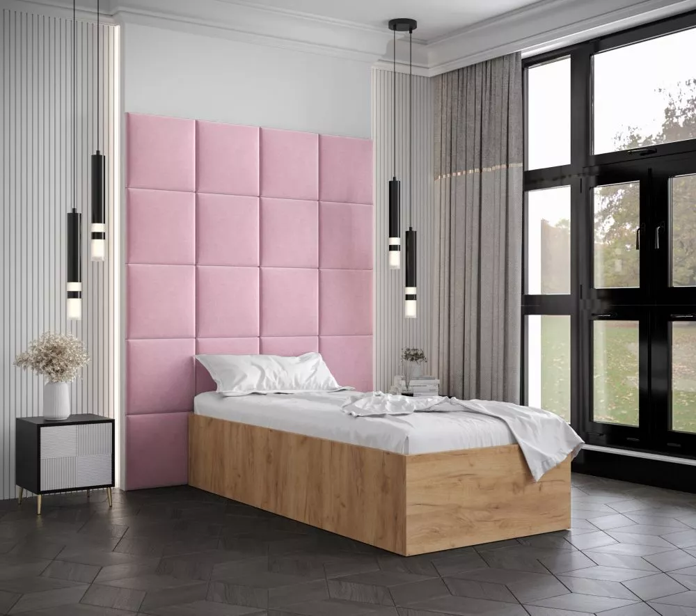 Gulta Bella 3 ar stelāžu Guļamvietas platums: 90 cm, Korpusa krāsa: ozols kraft zelts, Guļamvietas garums: 200 cm, stelā