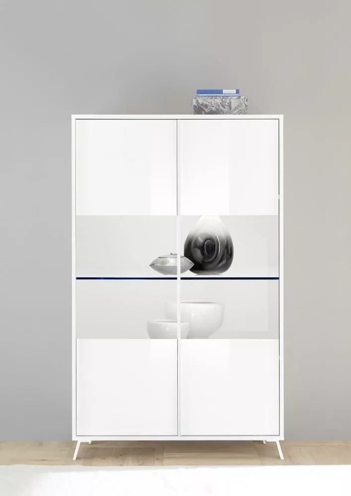 Sekcija City 06 ar LED · Balts · 104 × 40 × 174 cm