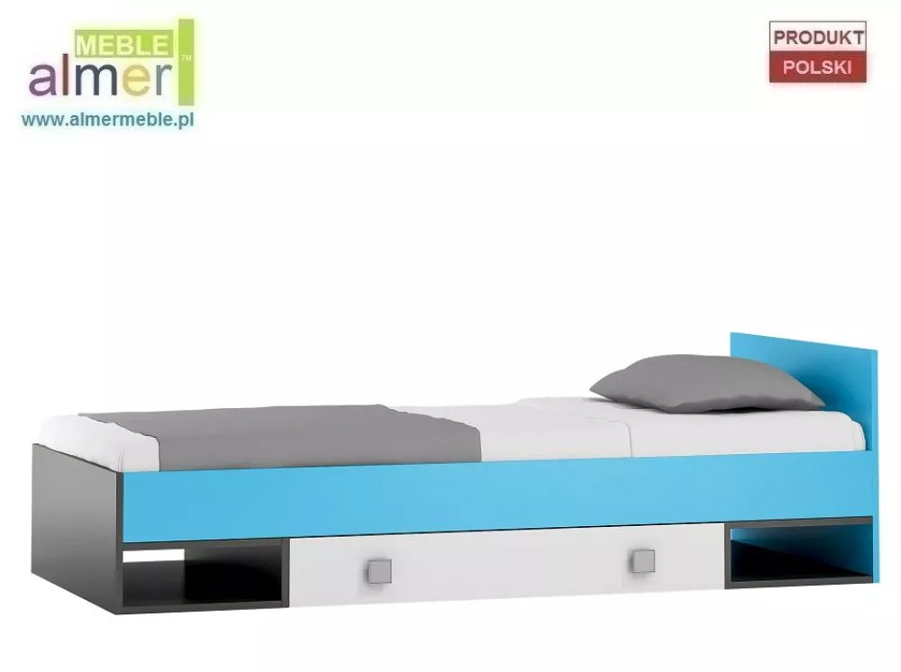 Bērnu gulta Y18 ar stelāžu Guļamvietas platums: 90 cm, Guļamvietas garums: 200 cm, · 94 × 204 × 65 cm
