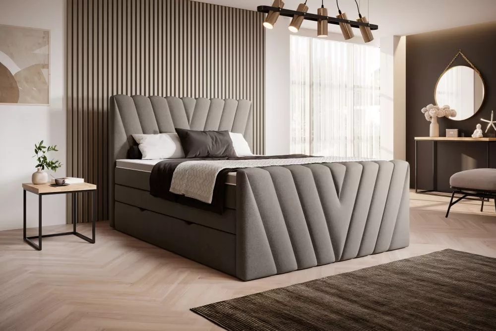 Gulta Candice Boxspring Comfort standard Guļamvietas platums: 180 cm, Guļamvietas garums: 200 cm, · Gaiši brūns · 180 × 