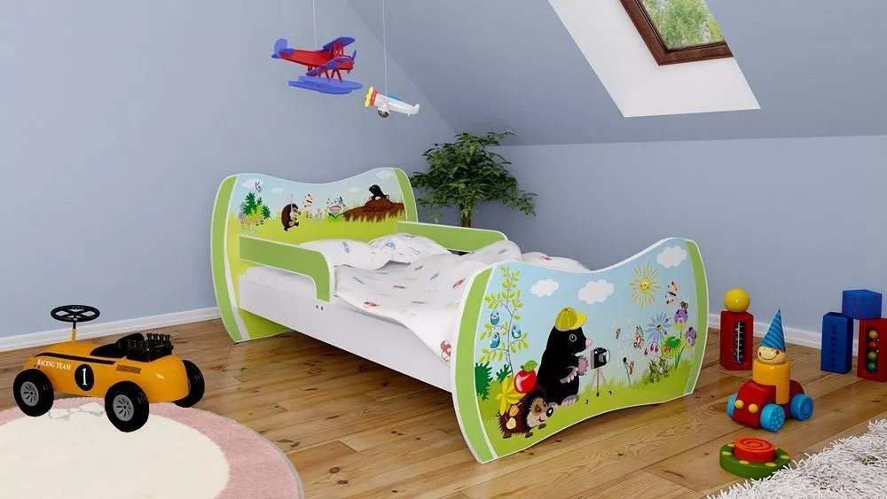 Bērnu gulta Dream L03 160x80 DM18 ar stelāžu Guļamvietas platums: 80 cm, Guļamvietas garums: 160 cm, · 104 × 164 × 71 cm