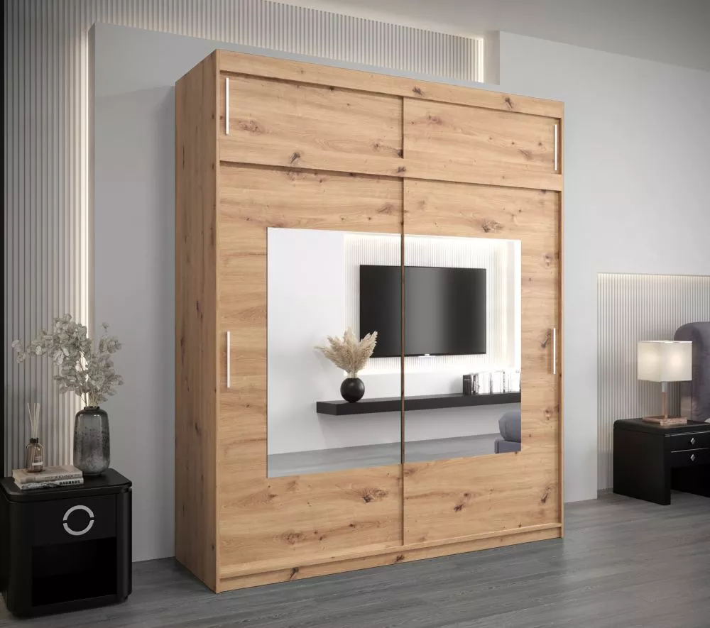 Skapis Torino SZ Premium · Ozols artisan · 200 × 62 × 240 cm
