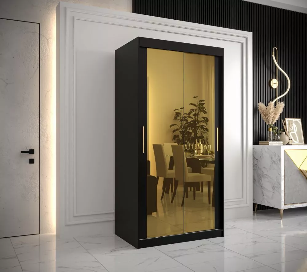 Skapis Golden T3 · Melns · 100 × 62 × 200 cm