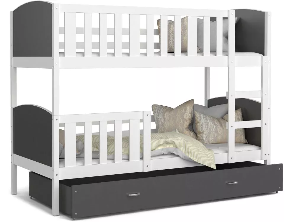 Bērnu gulta Tami MDF 80x160 ar stelāžām Guļamvietas platums: 80 cm, Guļamvietas garums: 160 cm, · 86 × 168 × 158 cm