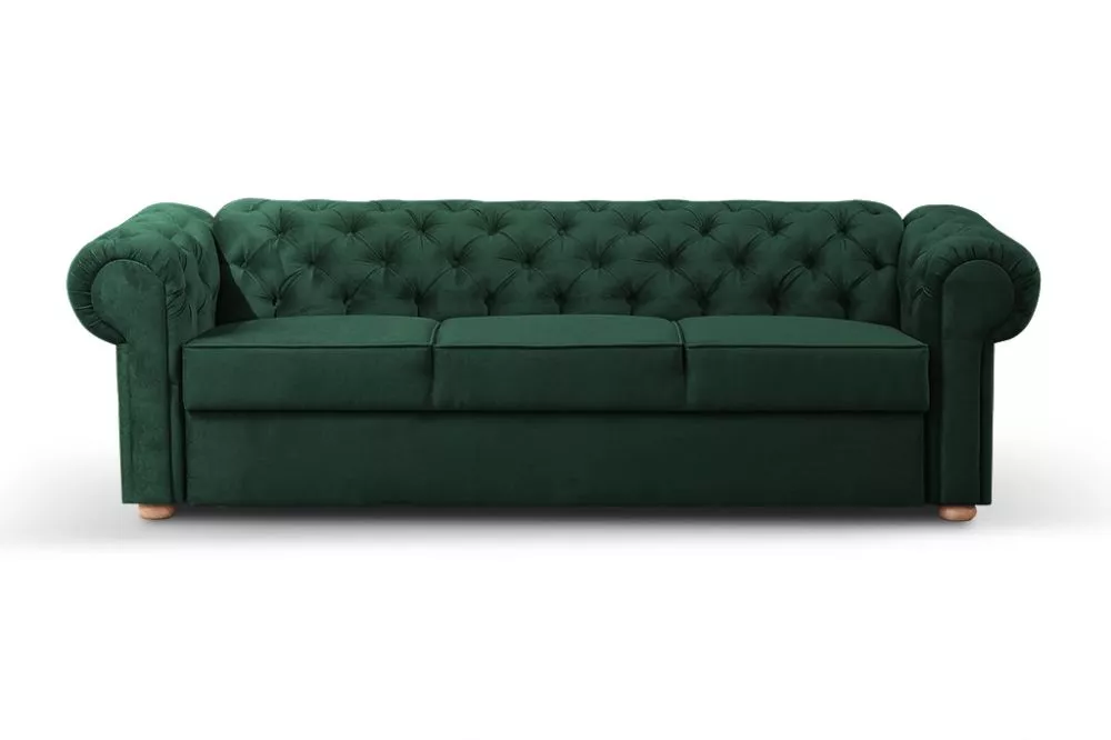 Dīvāns Valentino 3S Premium Standard · Tumši zaļš · 92 × 252 × 82 cm
