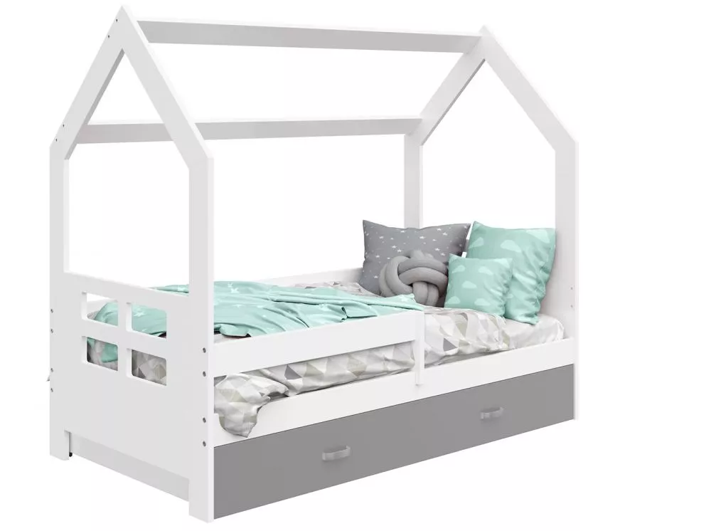 Bērnu gulta Domek D3-D ar stelāžu Guļamvietas platums: 80 cm, Guļamvietas garums: 160 cm, · 87 × 164 × 144 cm