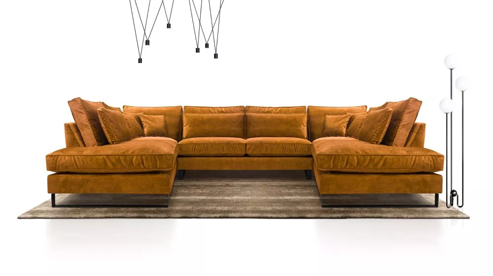 Dīvāns Corblack U Standard · Oranžs · 224 × 407 × 103 cm