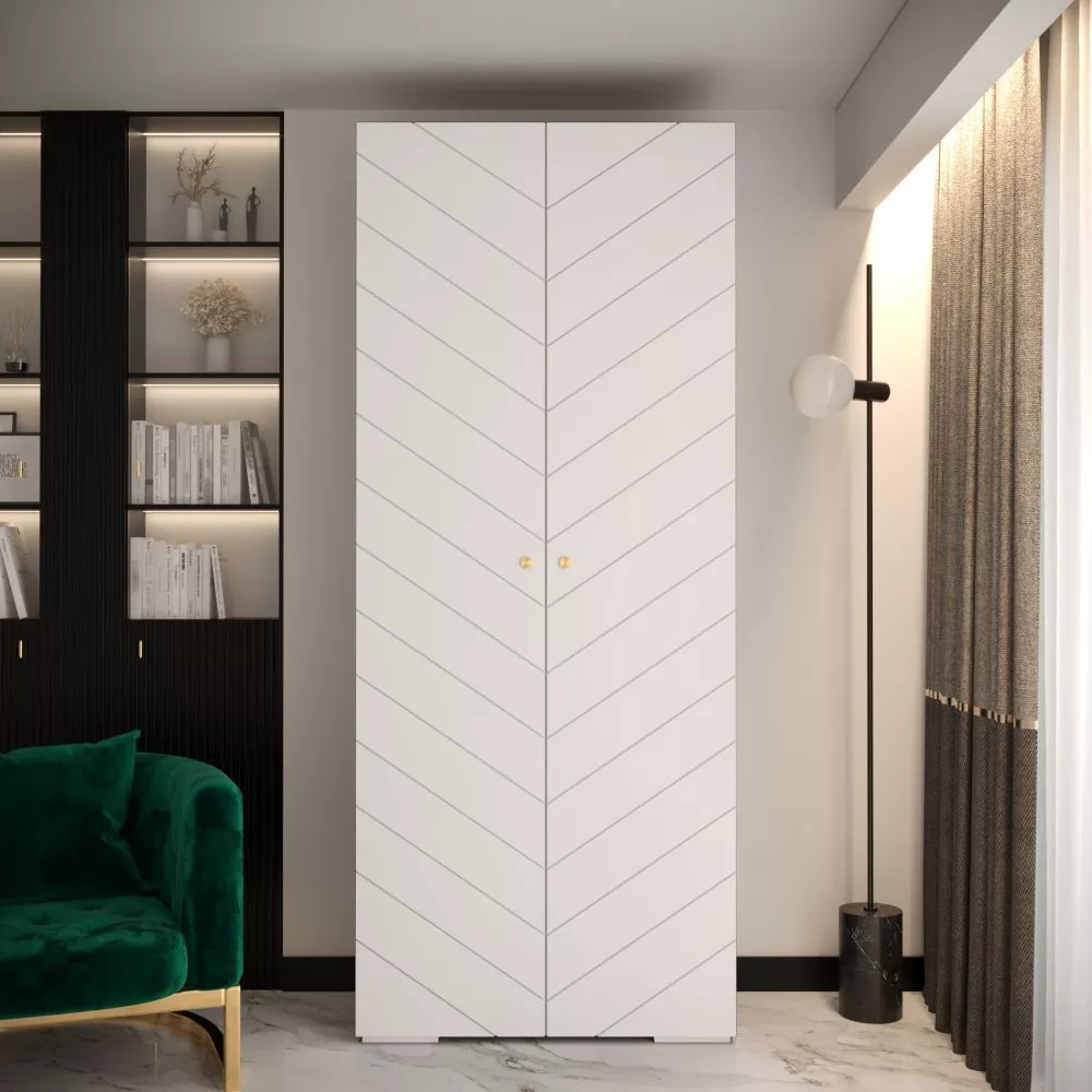 Skapis Manhattan Ryfel 4 · Balts · 100 × 47 × 236.7 cm