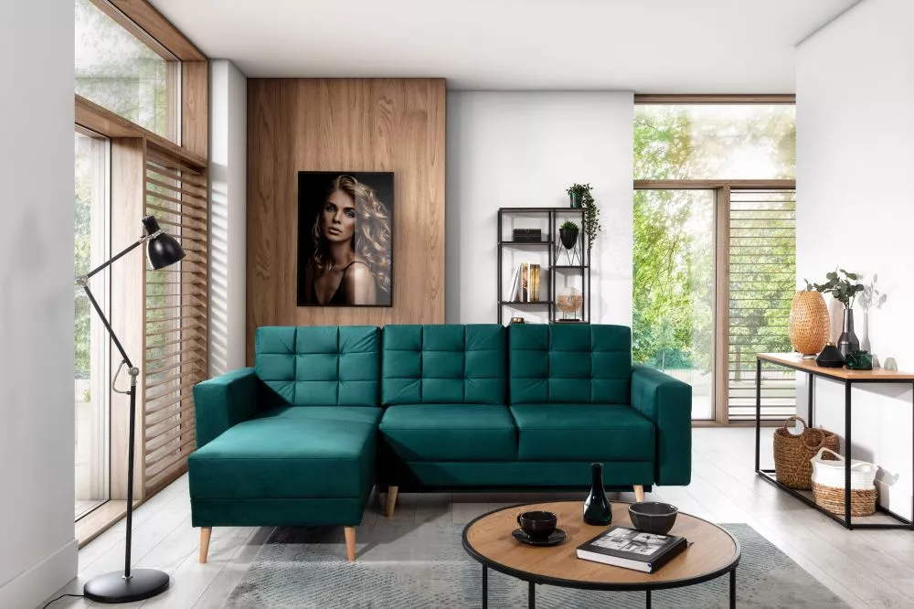 Dīvāns Asgard L Premium standard · Zaļš · 162 × 250 × 87 cm