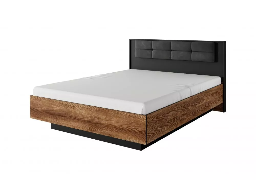 Gulta Milton C ar stelāžu Guļamvietas platums: 160 cm, Korpusa krāsa: rieksts, Guļamvietas garums: 200 cm, stelāžas tips