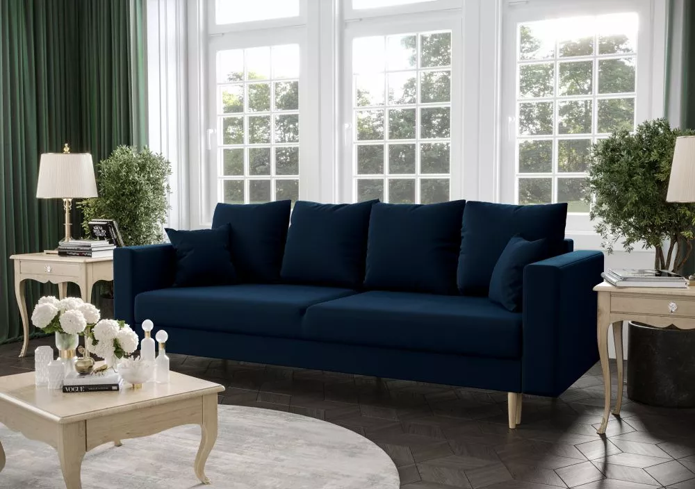 Dīvāns Kristi Standard Guļamvietas platums: 135 cm, · Zils · 225 × 87 cm