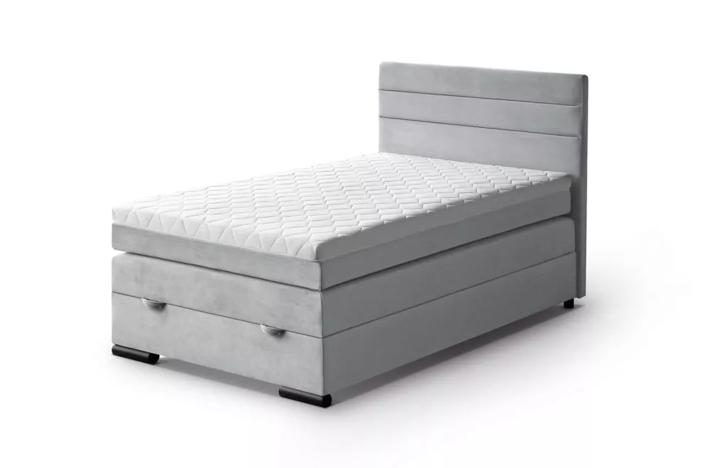 Gulta Teddy 120x200 Boxspring Standard Guļamvietas platums: 120 cm, Guļamvietas garums: 200 cm, · Gaiši pelēks · 126 × 2
