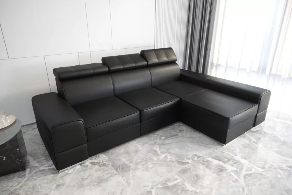 Dīvāns Royal Relax standard · Melns · 185 × 295 × 79 cm