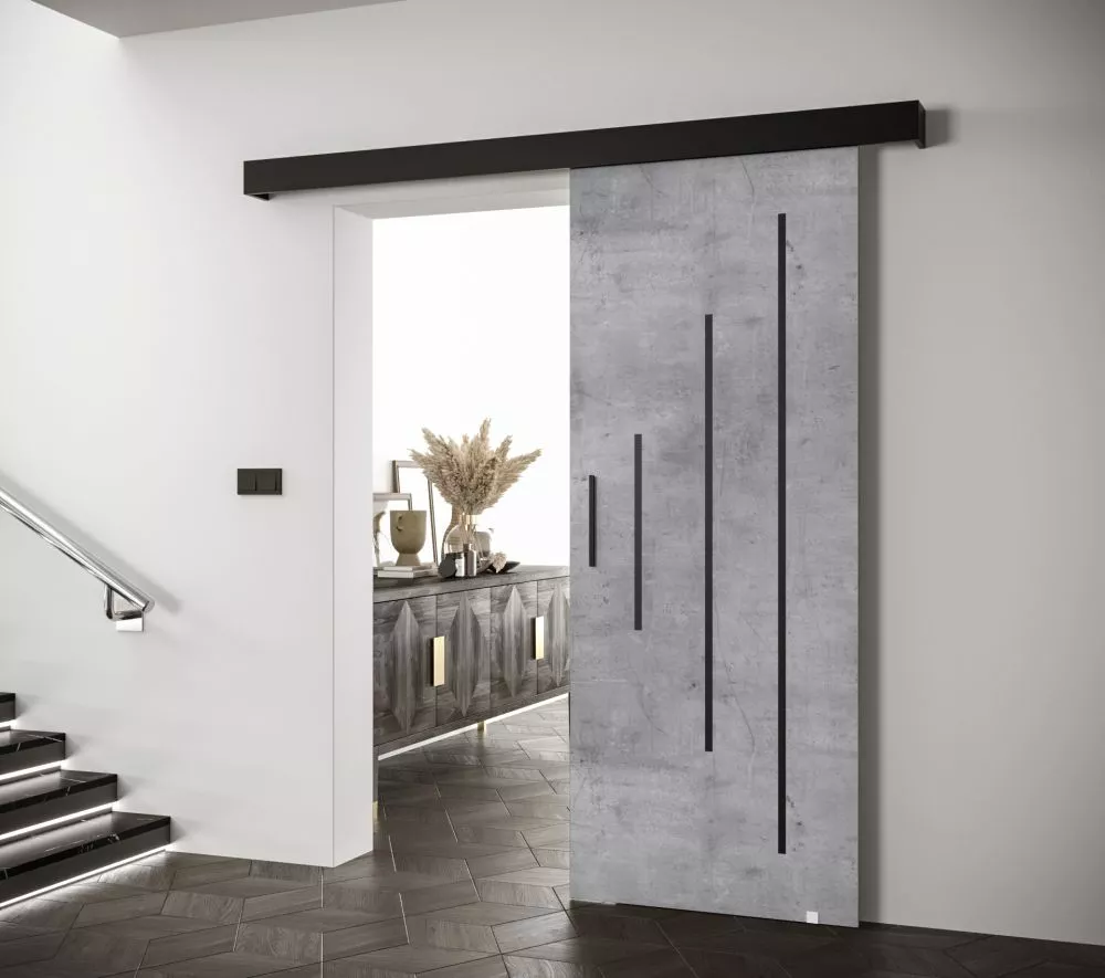 Bīdāmās durvis Salwador Y Black · Betons · 90 × 204 cm