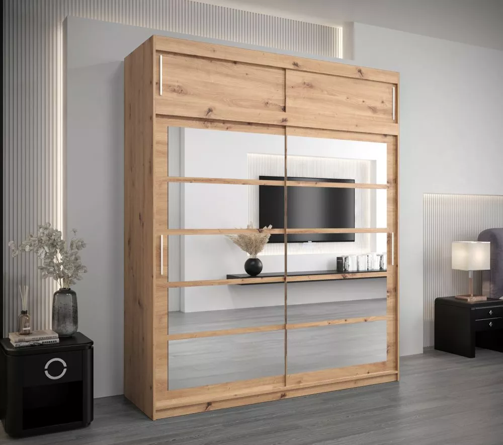 Skapis Roma 2 Premium · Ozols artisan · 200 × 62 × 240 cm