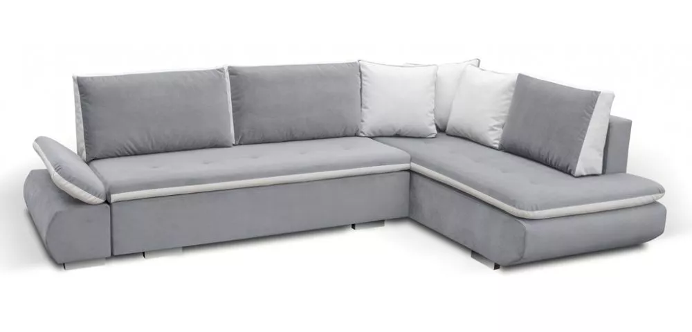 Dīvāns Argent Standard · Gaiši pelēks + balts · 201 × 304 × 94 cm