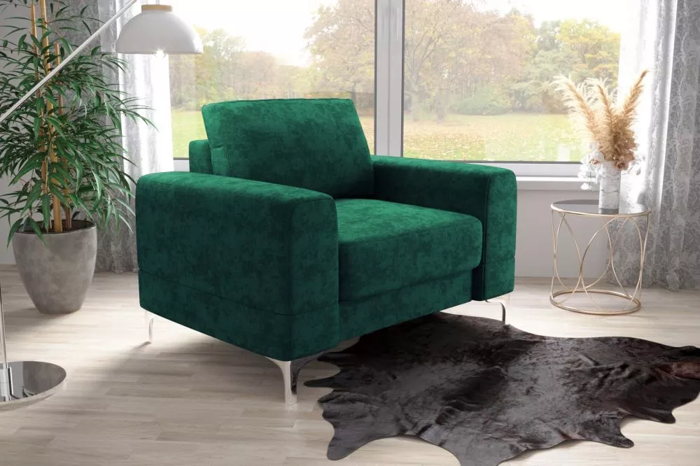 Mīksts krēsls Aria 1S Standard Sēdvietas dziļums: 55 cm, · Zaļš · 104 × 90 × 89 cm
