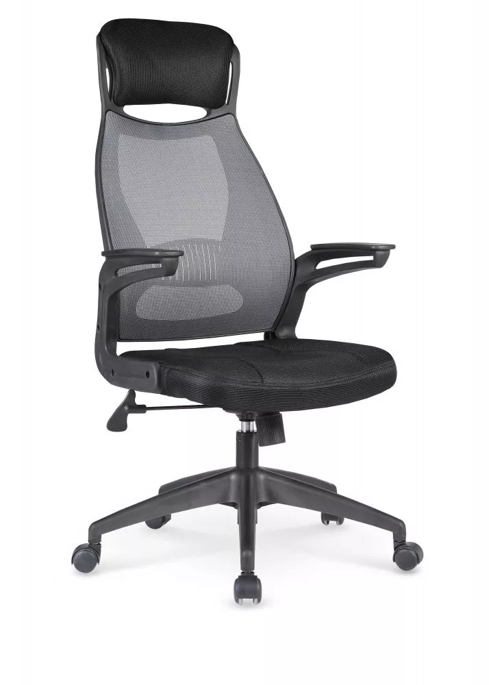 Datorkrēsls Solaris · Melns + pelēks · 58 × 62 × 116 cm