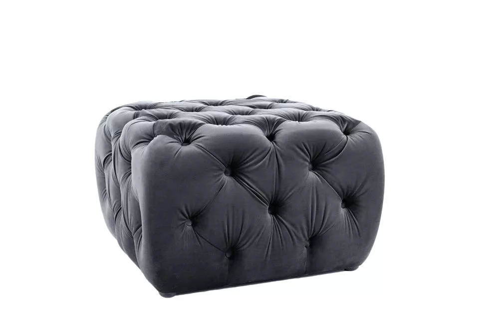 Pufs Sophia Velvet Auduma numurs: Bluvel 19, · Melns · 60 × 40 × 60 cm
