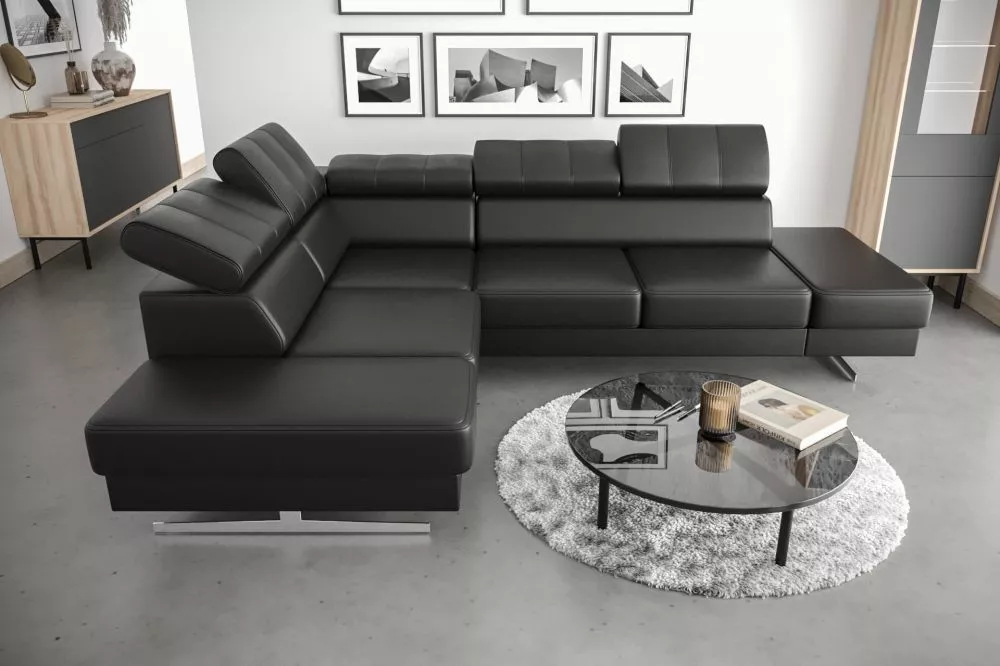 Dīvāns Emporio Standard · Melns · 225 × 300 × 79 cm