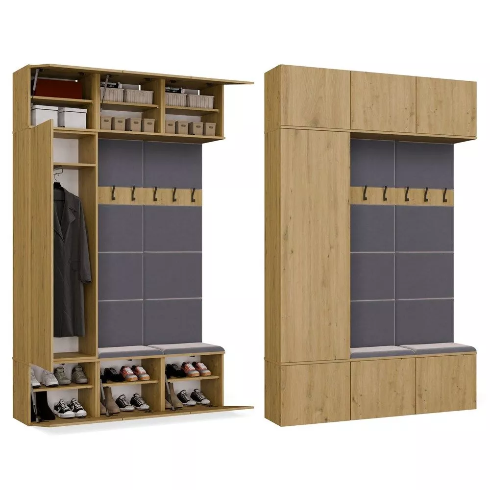 Koridora iekārta Haga Set 1SZ2W · Ozols artisan · 150 × 35 × 238 cm