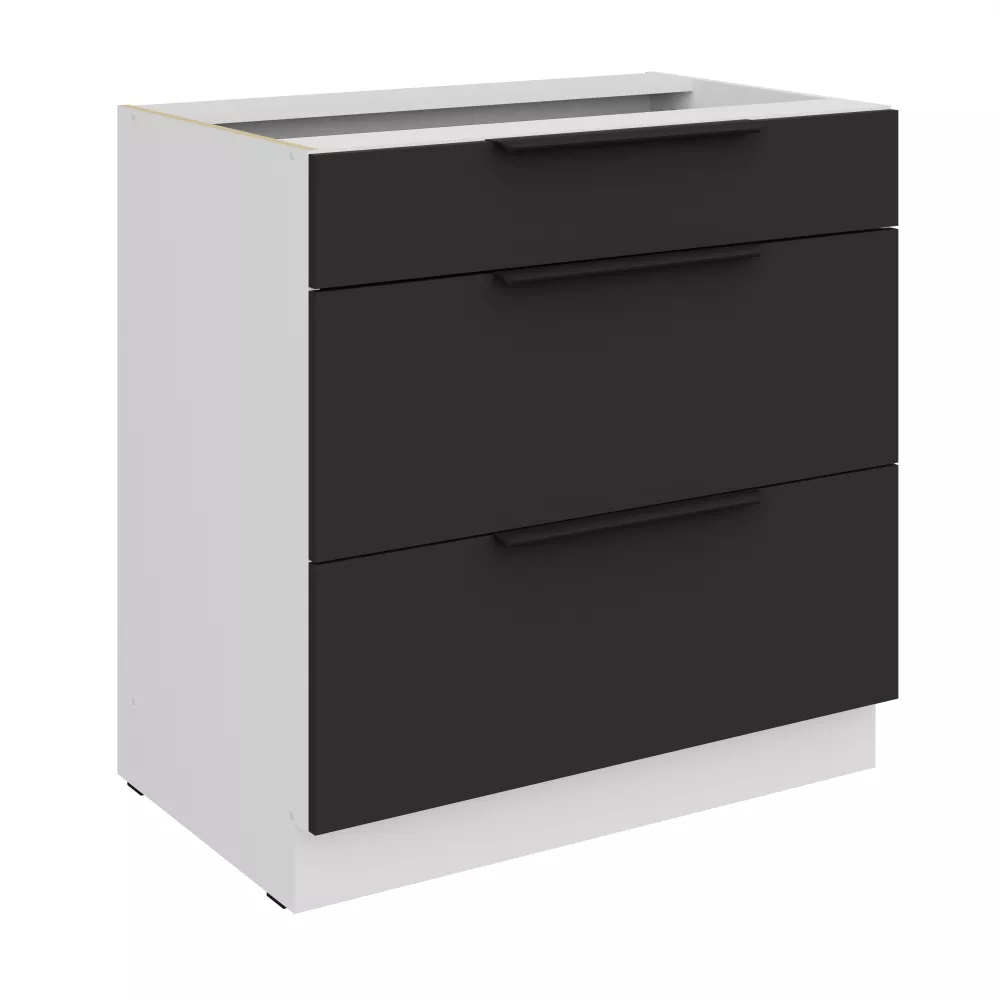 Virtuves skapis Aria Black 80 D 3S BB