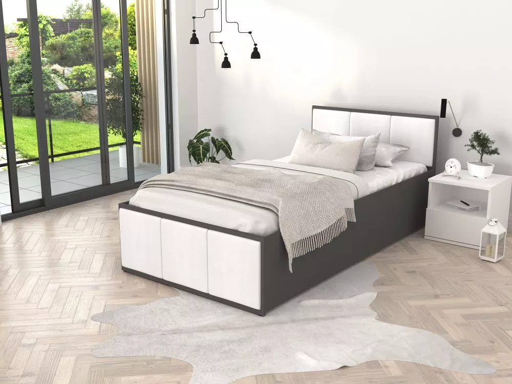 Gulta Panama T Grey D ar stelāžu Guļamvietas platums: 120 cm, Korpusa krāsa: pelēks, Guļamvietas garums: 200 cm, stelāža