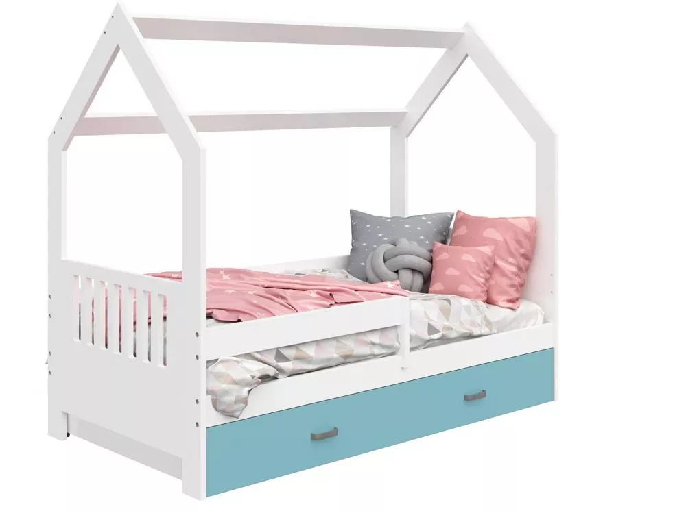 Bērnu gulta Domek D3-E ar stelāžu Guļamvietas platums: 80 cm, Guļamvietas garums: 160 cm, · 87 × 164 × 144 cm