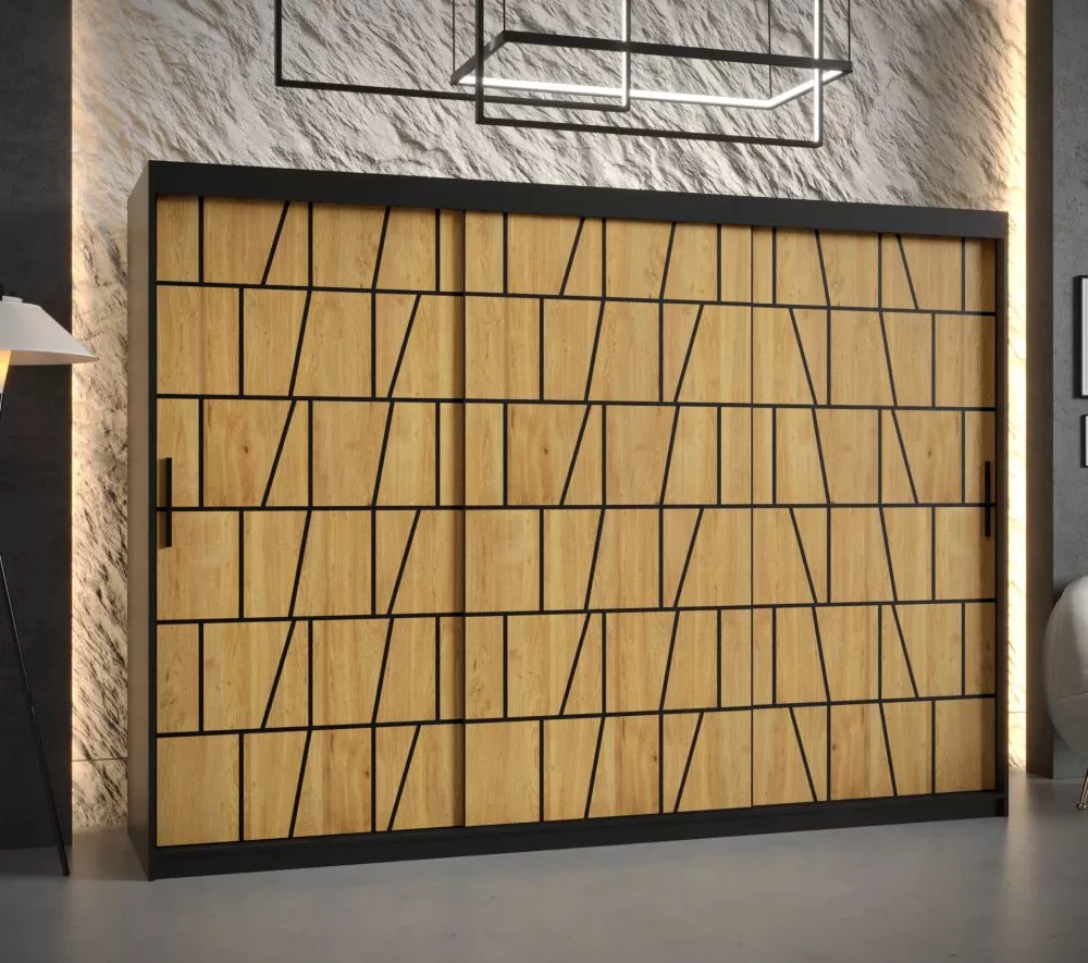 Skapis Lima Black 1 · 250 × 62 × 200 cm