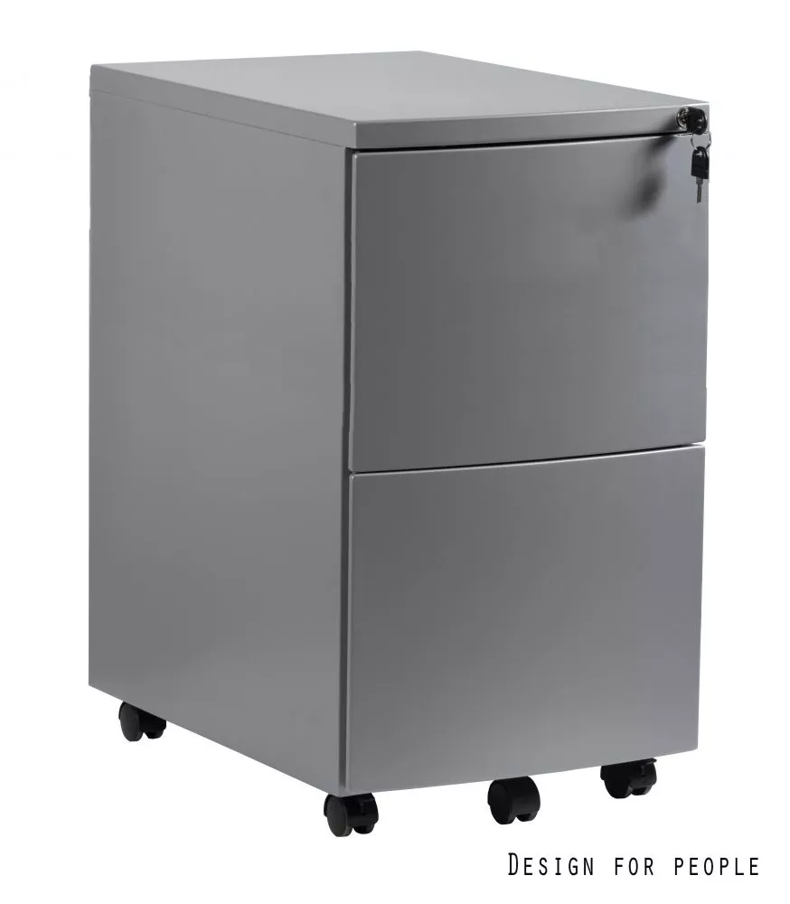 Kumode Kontener RPH-02 · Sudrabs · 39 × 56 × 69 cm