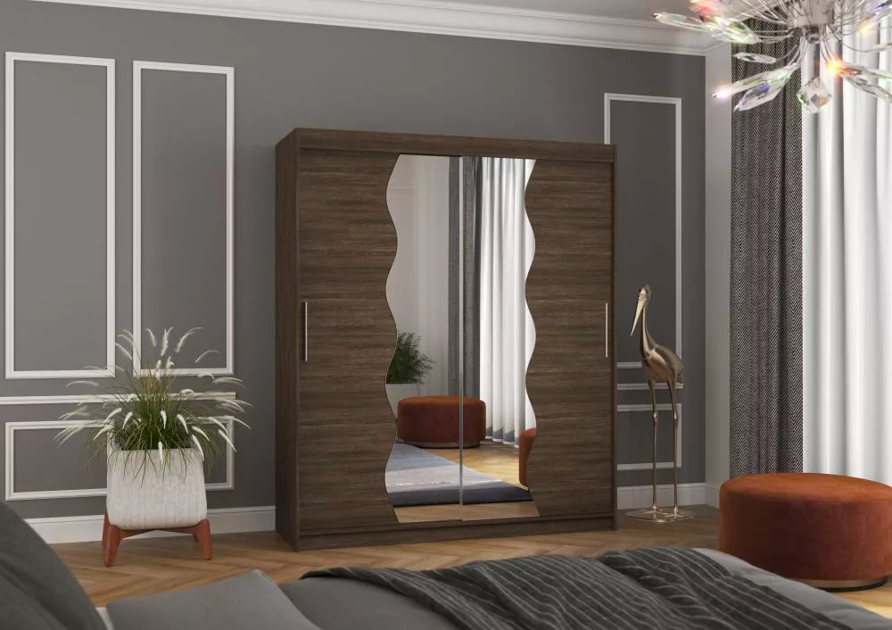 Skapis Kansas ar LED · Šokolādes · 180 × 58 × 215 cm