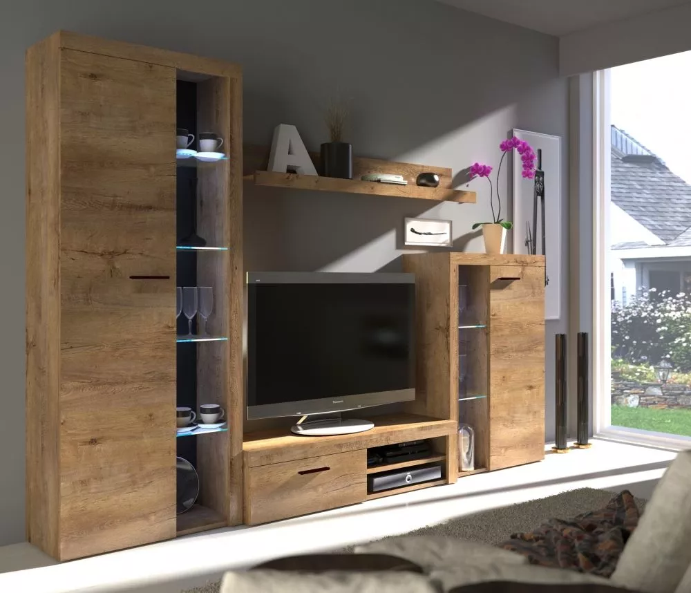 Sekcija Rumba ar LED Korpusa krāsa: ozols lefkas, · 270 × 40.2 × 190 cm