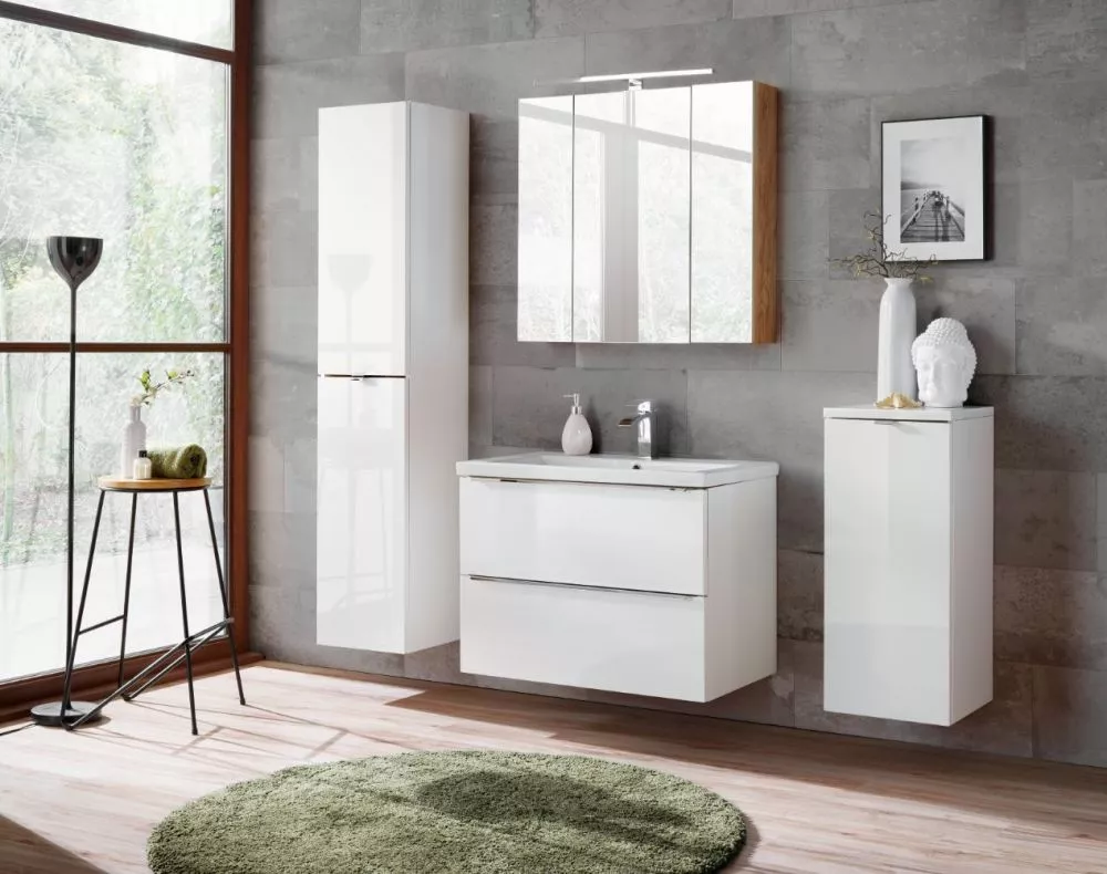 Vannas istabas komplekts Capri White 3 ar LED · 170 × 46 cm