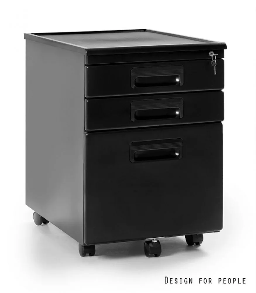 Kumode Kontener 324 · Melns · 40 × 56 × 58 cm