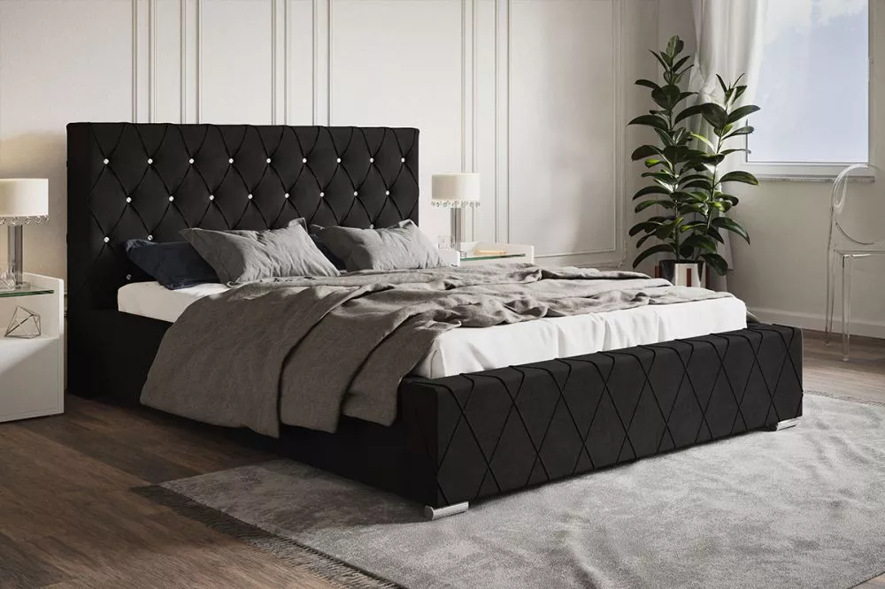 Gulta Bed 4 standard ar stelāžu Guļamvietas platums: 160 cm, Guļamvietas garums: 200 cm, stelāžas tips: koka, · Melns · 