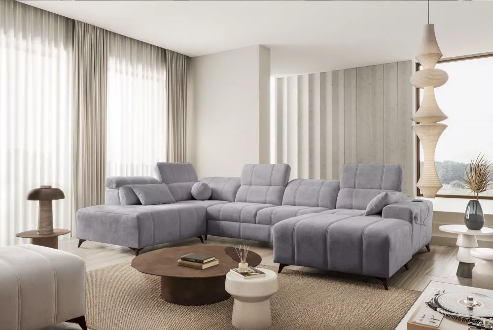 Dīvāns Dafne 6 Spring Standard · Pelēks · 216 × 345 × 77 cm