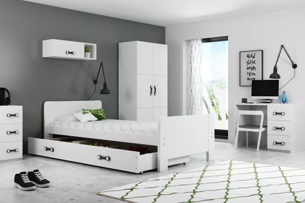 Bērnu gulta Darek ar stelāžu Guļamvietas platums: 80 cm, Guļamvietas garums: 200 cm, · 93 × 206 × 63.5 cm