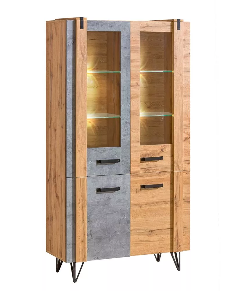 Sekcija Lofter LO3 ar LED Korpusa krāsa: ozols votāns, · 90 × 41 × 187 cm