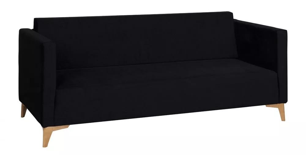 Dīvāns Szafir 3S Standard · Melna · 82 × 176 × 74 cm
