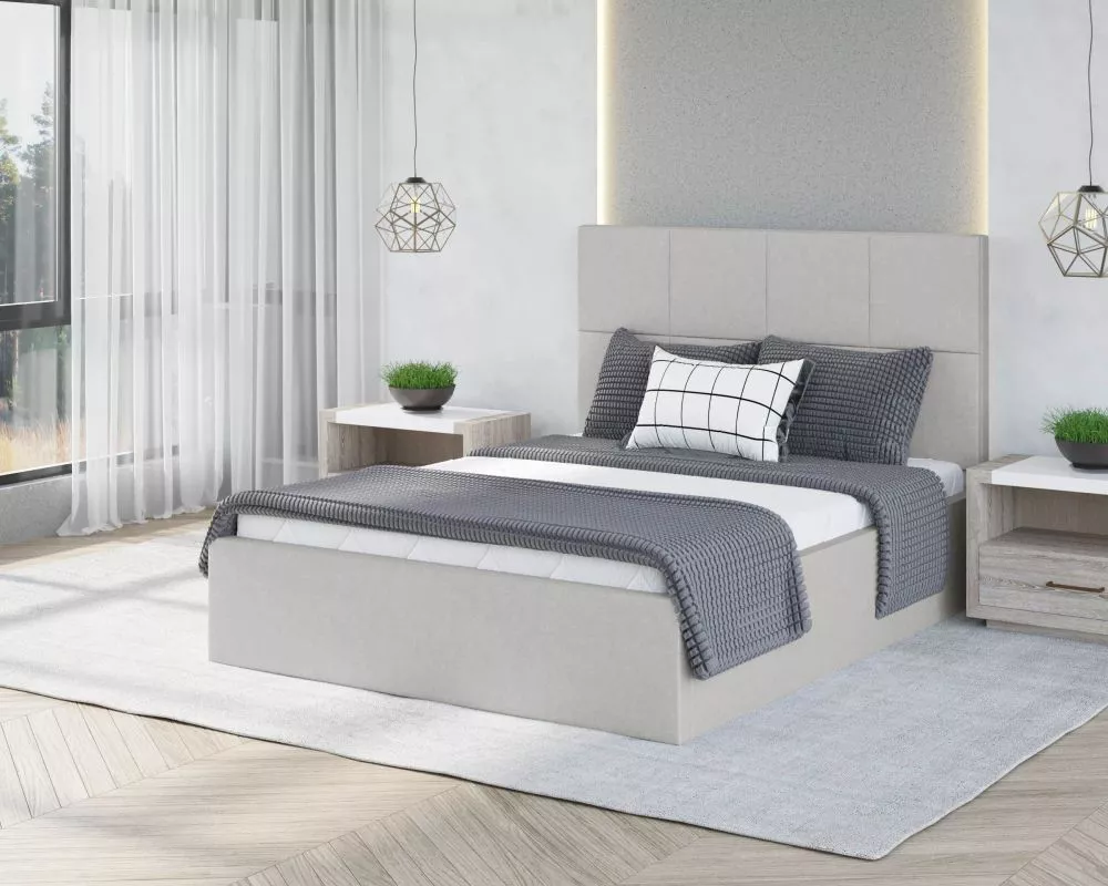 Gulta Livio standard ar stelāžu Guļamvietas platums: 180 cm, Guļamvietas garums: 200 cm, stelāžas tips: koka, · Gaiši pe