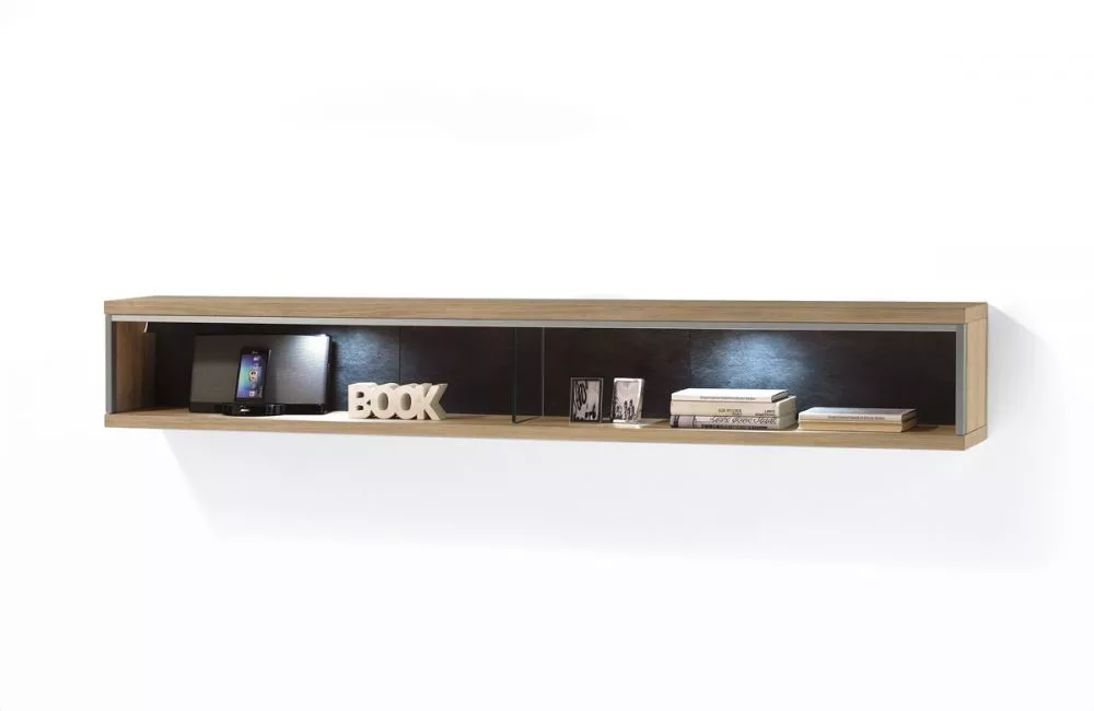 Plaukts Espero 55/57 ar LED · Ozols · 184 × 27 × 23 cm