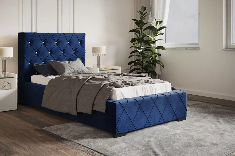 Gulta Bed 4 standard ar stelāžu Guļamvietas platums: 90 cm, Guļamvietas garums: 200 cm, stelāžas tips: koka, · Zils · 11