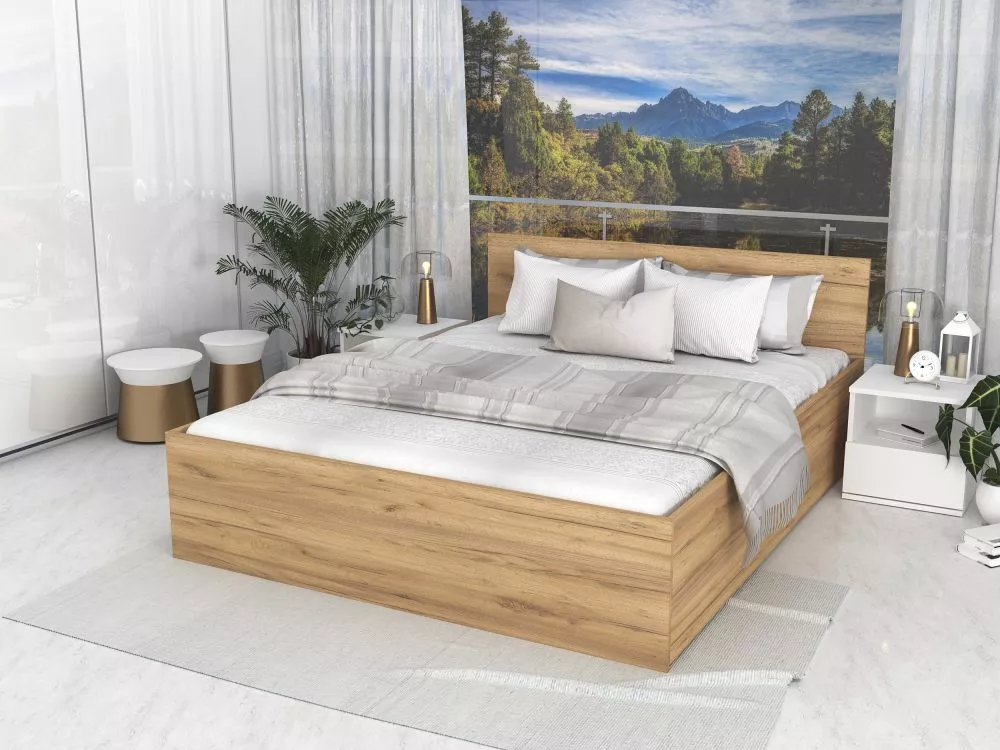 Gulta Panama Plus ar stelāžu Guļamvietas platums: 160 cm, Guļamvietas garums: 200 cm, stelāžas tips: metāla, · Ozols kra