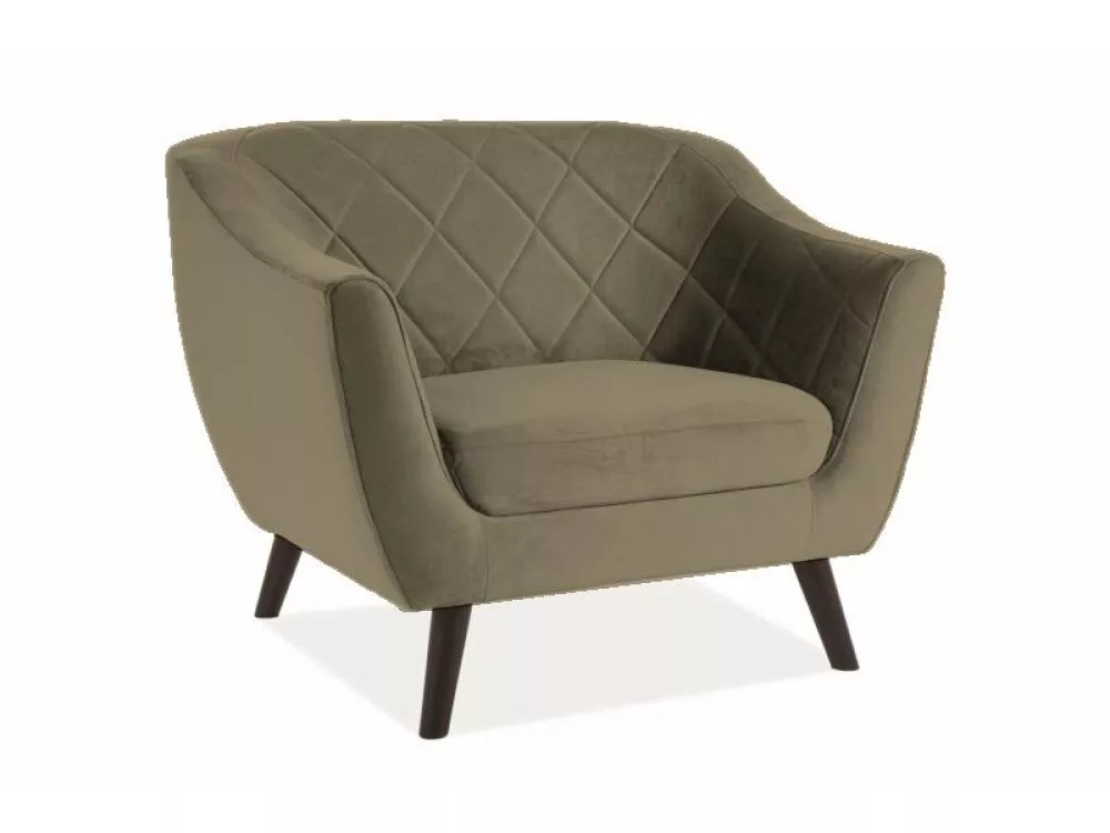 Krēsls Molly 1S Velvet · Olīvu · 83 × 105 × 85 cm