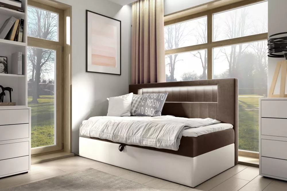 Gulta Gold 2 Boxspring Standard ar LED Guļamvietas platums: 80 cm, Korpusa krāsa: balts, Guļamvietas garums: 200 cm, · 9