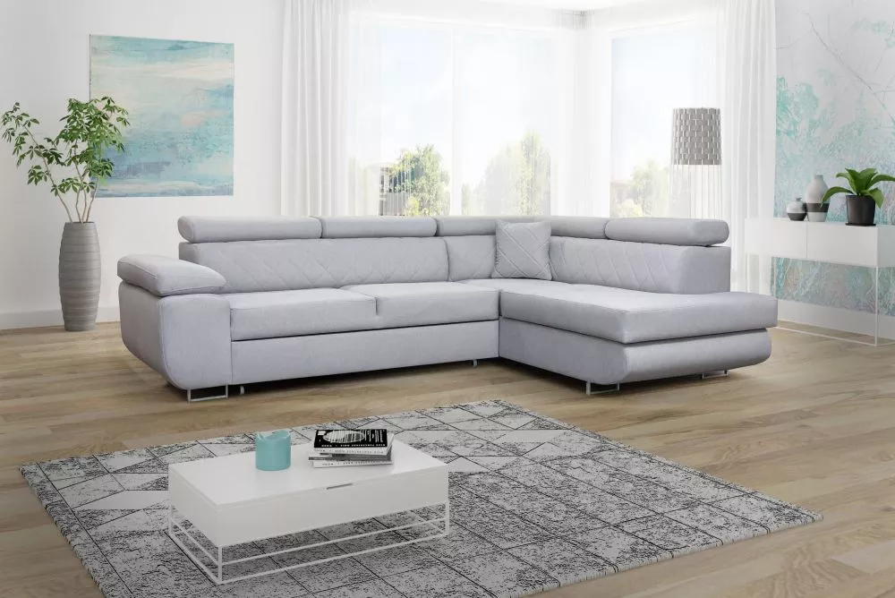 Dīvāns Laguna standard · Gaiši pelēks · 202 × 275 × 85 cm